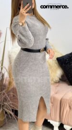 Robe en laine avec ceinture – Image 5