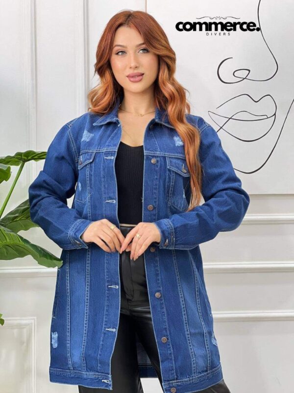 Veste longue en jeans
